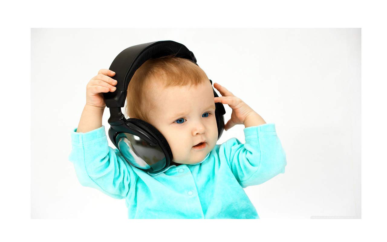 Baby Boy Poster|Little Baby with Headphones|Poster for Kids Room/Wall Decor|Cute Baby Poster for Pregnant Women/Lady|High Resolution- 300 GSM Poster 2