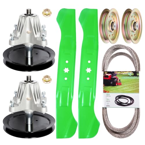 46 Inch Mower Deck Rebuild Kit - Fits Cub Cadet LTX1045 LTX1046 Craftsman MTD LT2000 LT2200 Troy Bilt Horse XP 46 2 Spindles (918-04865) 2 Blades (742-04244) 1 Belt (954-04129) 2 Idlers(756-04129)