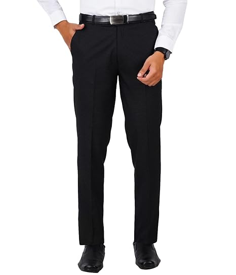 McHenry Men's Stretchable Wrinkle Free self Design Formal Trousers for Men