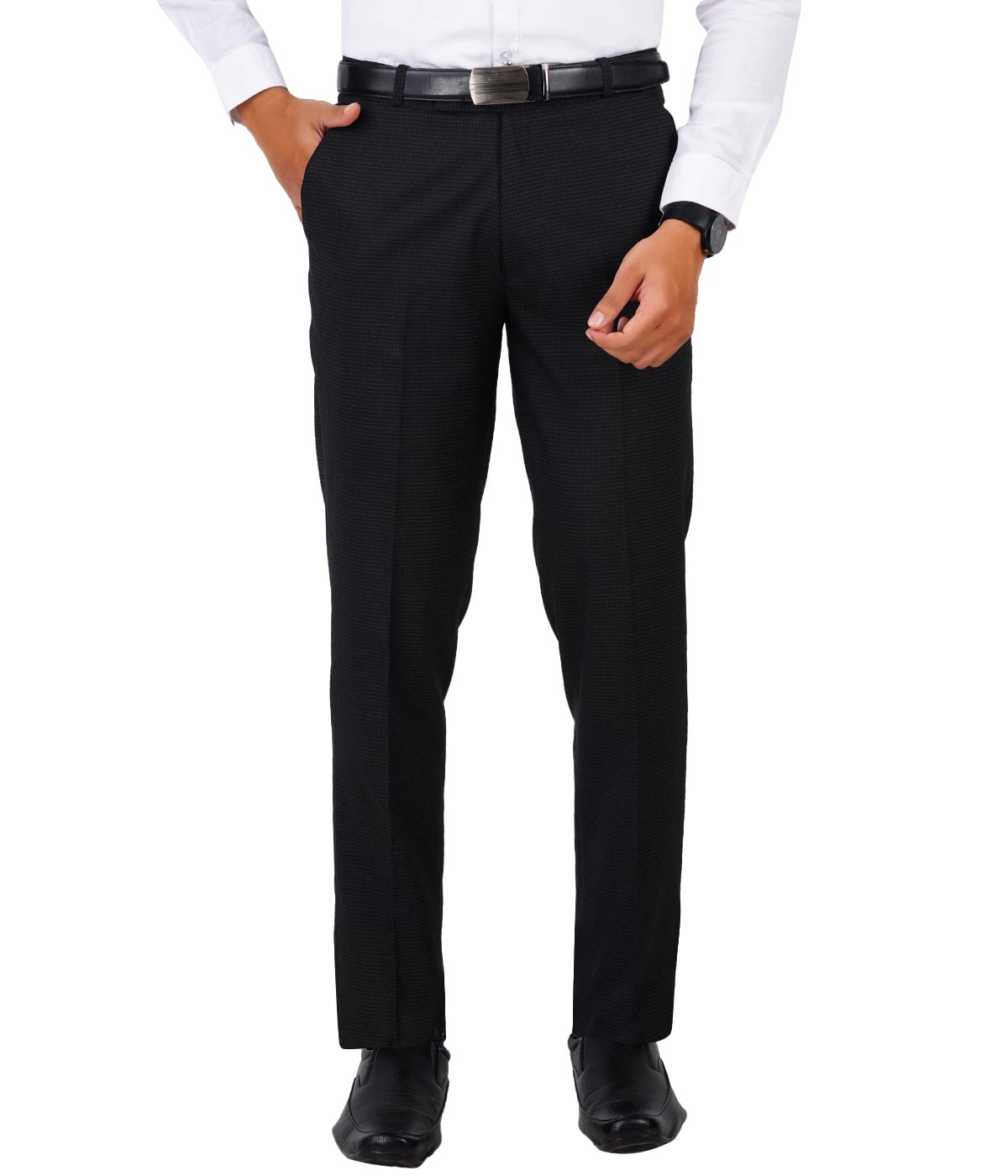 McHenry Men's Stretchable Wrinkle Free self Design Formal Trousers for Men-image-34