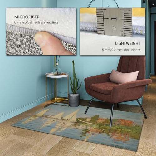 Grand tapis de sol antidérapant Monet impressionniste lavable - 6