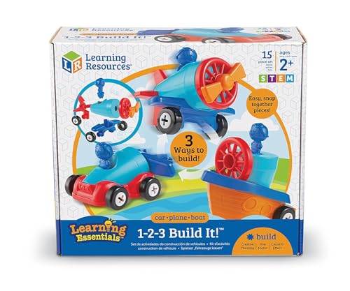 Learning Resources 1-2-3 Mach was draus! Auto-Flugzeug-Boot, Ab 2 Jahren, 3-in-1 Konstruktionsspielzeug… – Ansicht 6