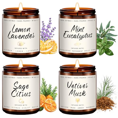 Scented Candles Set | Scented Candle for Home - 4 Pack Candle Gifts, Soy Candles for Home...