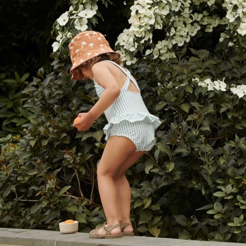 Image of Toddler Girls One Piece Swimsuits Crossback Backless Bathing Suit Whale Dolphin Shark Swimwear with Ruffle Butt UPF50+