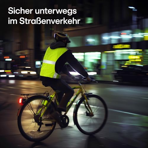 Prowiste Reflektierende Fahrradweste - Laufweste für Damen & Herren - Warnweste für Joggen & Radfahren - 𝗔𝘁𝗺𝘂𝗻𝗴𝘀𝗮𝗸𝘁𝗶𝘃𝗲 Sicherheitsweste - Leicht & Sichtbar (S-L)