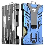 Wallet for Men Slim-Minimalist-Aluminum-Metal-Wallet with 1 Clear Window ID Badge Holder, RFID Block