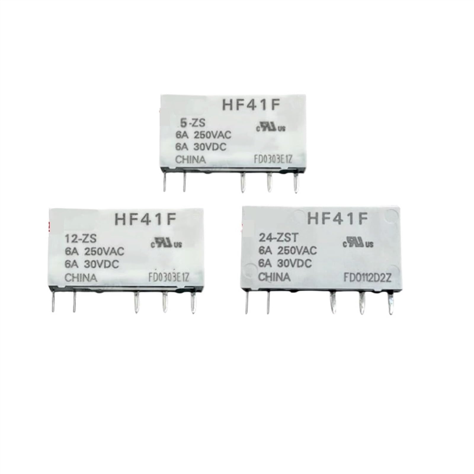 Relé mediano HF41F 012-HST de 4 pines y 6A para placas impresas PCB