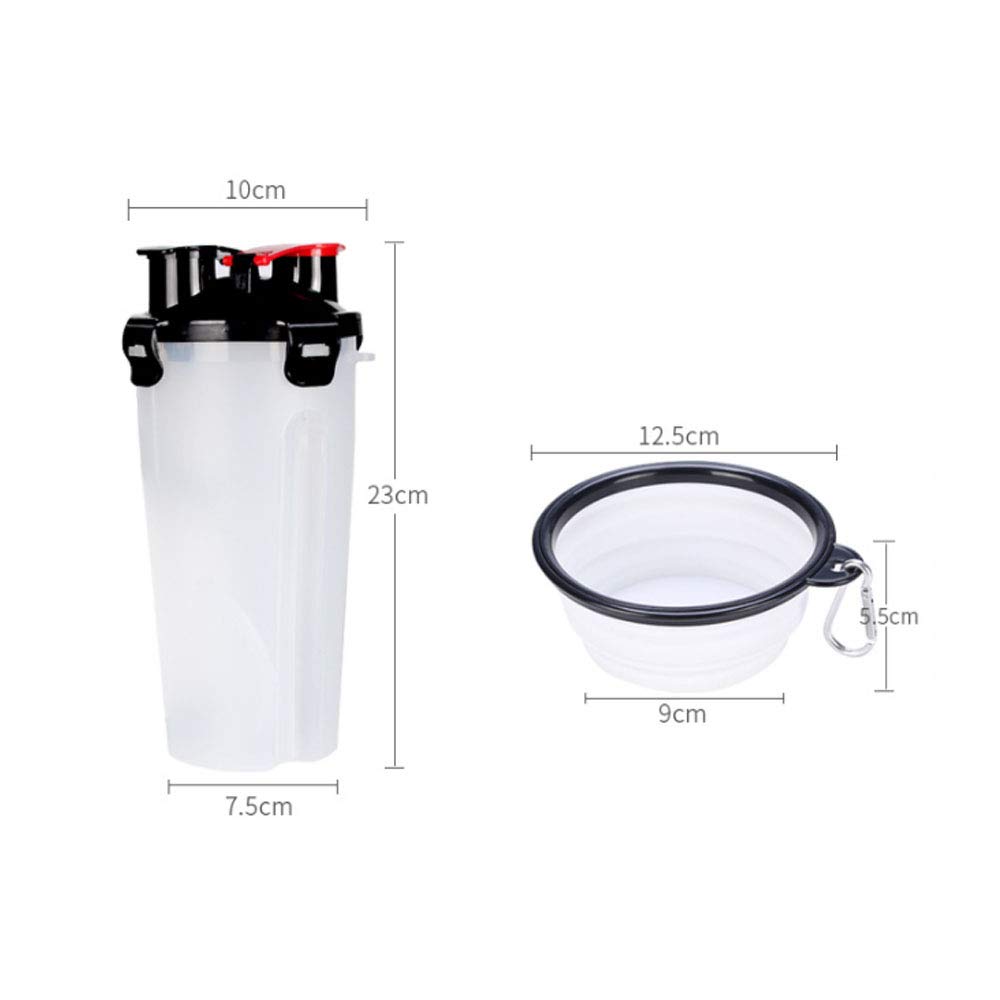 Borraccia per Cani 2 in 1 Pezzo di Bottiglia d'Acqua Dispenser Viaggio Portable Dog Cat Bere Bere Viaggio Pieghevole in Silicone Ciotola per Cani Cat Food Water Feeder Cup (Color : Orange 3C)