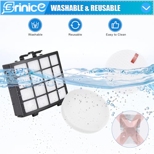 Image of 11 Pack UV2500 Brush Roller Filter Replacement Part Compatible with Shark UV2500 Performance Powered Lift-Away Upright Vacuum, 2 Filters 4 Foam Filters 4 odor neutralizer 1 Cleaning Brush