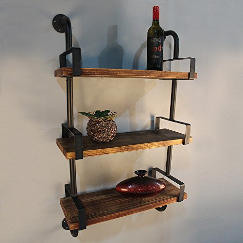 IKAYAA 3-Tier Estantes con Tablones de Rústico Industrial de Hierro para Cocina Baño Habitación