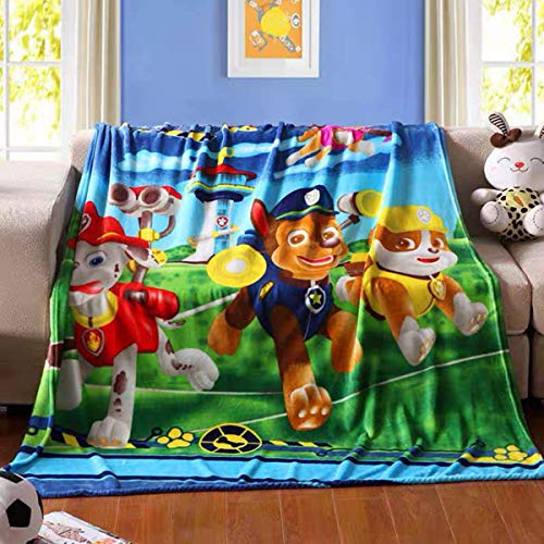 FairyShe Fleece Throw Blanket Plush Sheet for Kids 59” x 79” Fleece Soft Warm Throw Fuzzy Blanket for Bed Couch Chair Fall Winter Spring Living Room (Nickelodeon Paw Patrol)