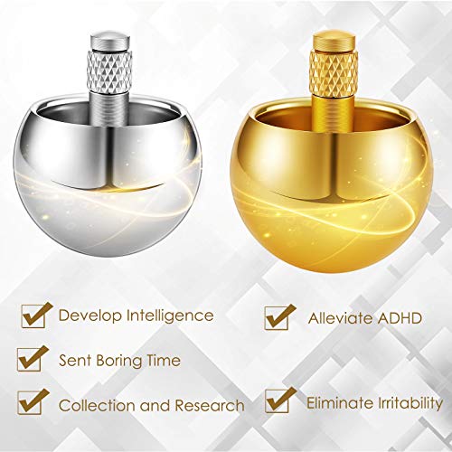 image for Skylety 2 Pieces Metal Spinning Top Aluminum Flip Over Top Spinner Gyr