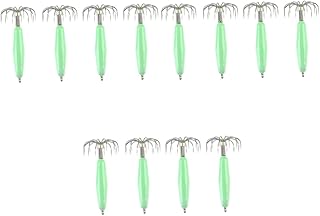 Amosfun 12 Peças 12 Iscas Luminosas De Pesca De Lula Iscas De Pesca De Polvo Iscas De Pesca Em Alto Mar Ganchos De Lula Para Pesca Noturna Gancho De Pesca Brilhante Anzol De Pesca