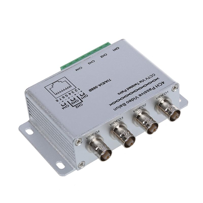 Wiring Connecting Terminals - KSOL Silver UTP 4 Channel Passive Video Balun Transceiver Adapter