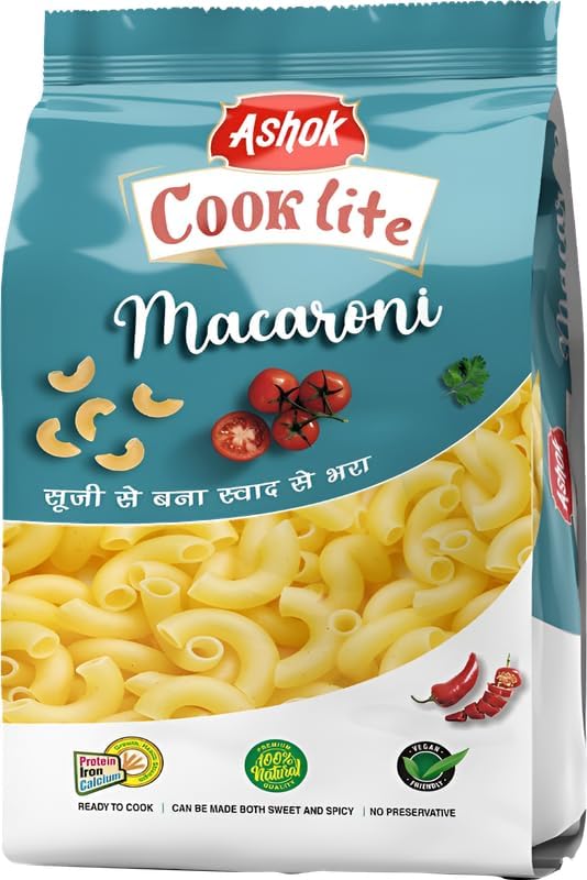 ASHOK NUTRIRICH Cooklite Macaroni Wheat Semolina (Suji) Macaroni Pasta (1Kg)-image-3
