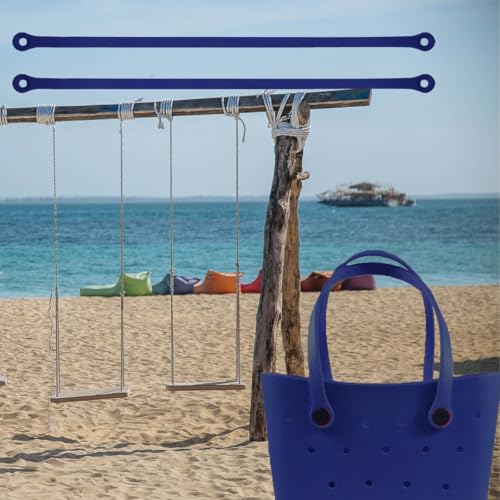 Replacement Straps with 4 Screw Buttons for Original L/XL Bogg Bag, Replacement Handles for Rubber Beach Bag, EVA Bag Strap Replacement, Bogg Beach Bag Repair Kit (Navy)3