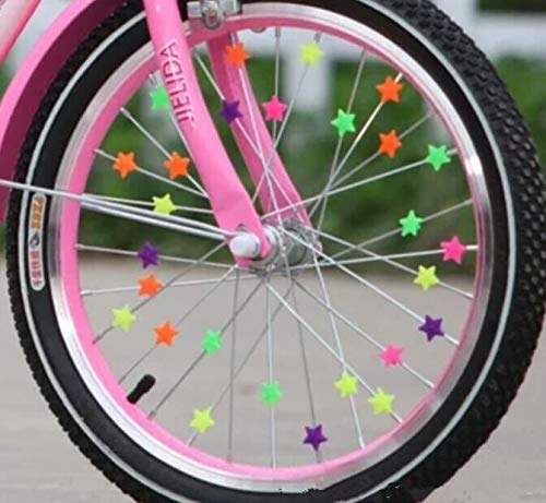 Daelesr 72 Perles étoiles Pour Rayons De Vélo – Plastique, Couleurs Assorties, 2 Cm, Clip Faciles, Décoration Enfant