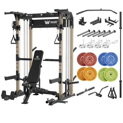 MAJOR FITNESS F22 Power Rack & Bench with 230lbs Plates
