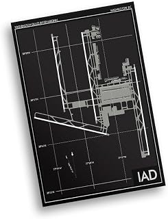 Modern Poster of Washington Dulles International Airport Iad | 11x17 12x18 16x24 24x36 Unframed Wall Art | Minimal Traveler Print for Gift | Minimalist Home Office Decor