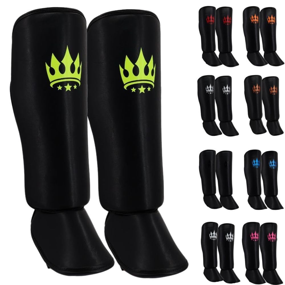 Playerz Adult Element Shin Guards – Premium Leg Protection for MMA, Muay Thai and Kickboxing – Lightweight, High-Impact Shin Pads With a Non-Slip Design for Men and Women