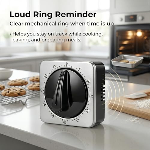 Searon Kitchen Timers for Cooking, Mechanical Wind-Up Timer, Magnetic - Image 5
