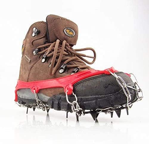 Miniatura 6 de 11 dientes de crampones antideslizantes para zapatos al aire libre cubierta garras de hielo con cadena de acero inoxidable para niños y