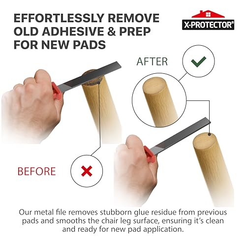 Image of X-Protector Furniture Pads Preparation Set - Includes Metal File, Microfiber Cloth & 20 Cleaning Wipes - Furniture Surface Prep Kit for Easy Installation of Furniture Pads!