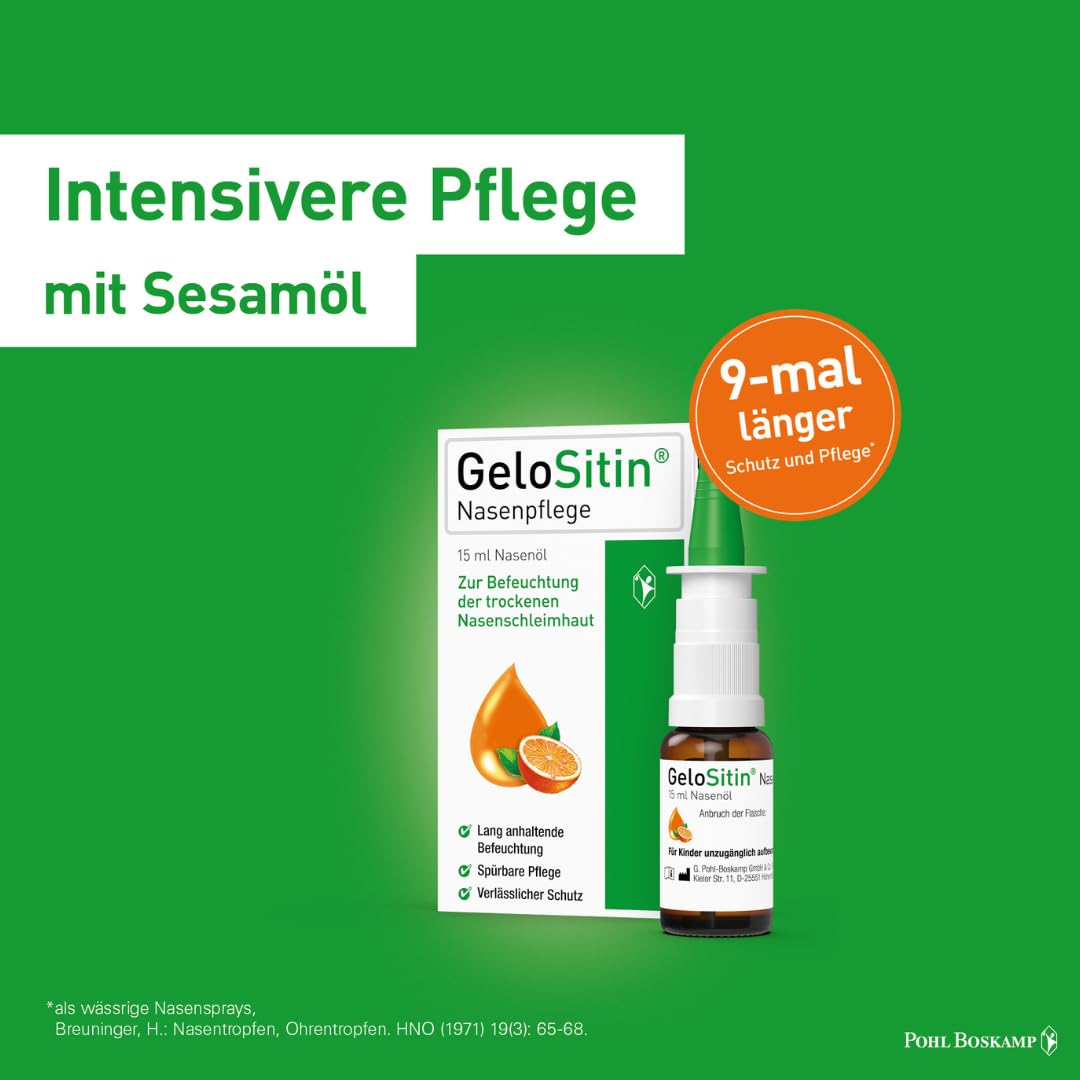 Nasenpflege Nasenöl 3x 15ml I zur Befeuchtung der trockenen Nasenschleimhaut I Bei Krusten- und Borkenbildung I Sesamöl I Spar-Set plus Pharma Perle give-away (3x 15ml)