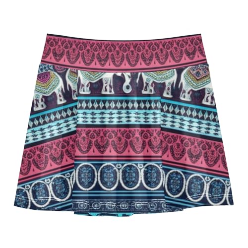 Neon Girls' Shorts Athletic Skorts Tennis Skirts Kids Little Girl Elephant Traditional Indian Motifs 4t - Main Image