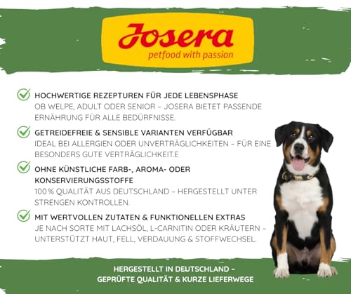 JOSERA AllSizes Festival mit Huhn und Lachs 12,5 KG inklusive Goodie Quietsche Seppl - Premium Trockenfutter, Hundefutter mit Soßenpulver