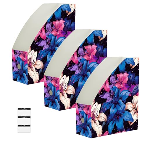 Chemises de rangement pliables pour documents 23x30 cm motif fleurs de lys Lot de 3