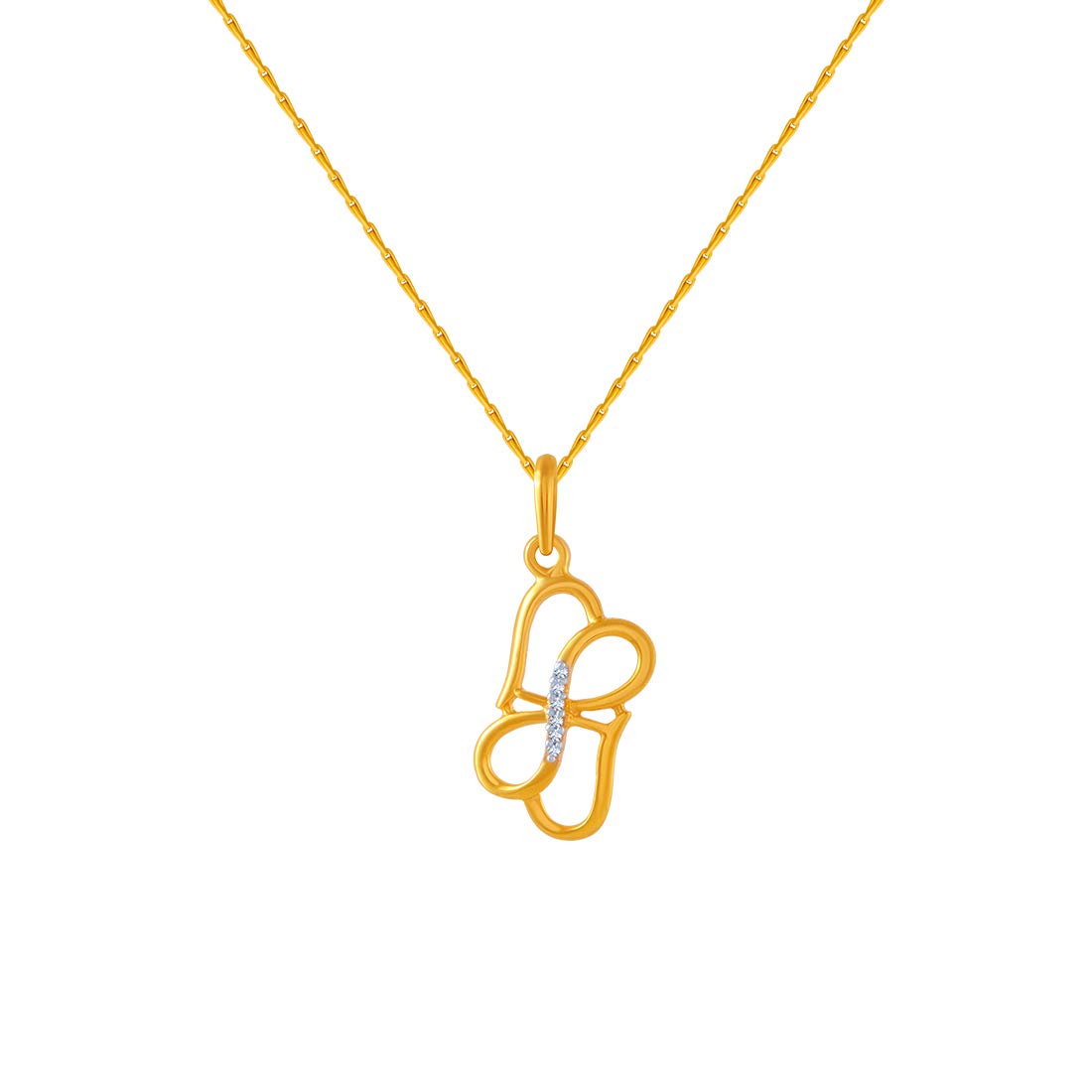 p.c. chandra jewellers 14k (585) Yellow Gold and American Diamond Pendant for Women-picture-37