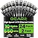 GearIt 24-Pack, Cat 6 Ethernet Cable Cat6 Snagless Patch 2 Feet - Snagless RJ45 Computer LAN Network Cord, Black - Compatible with 24 48 Port Switch POE Rackmount 24port Gigabit