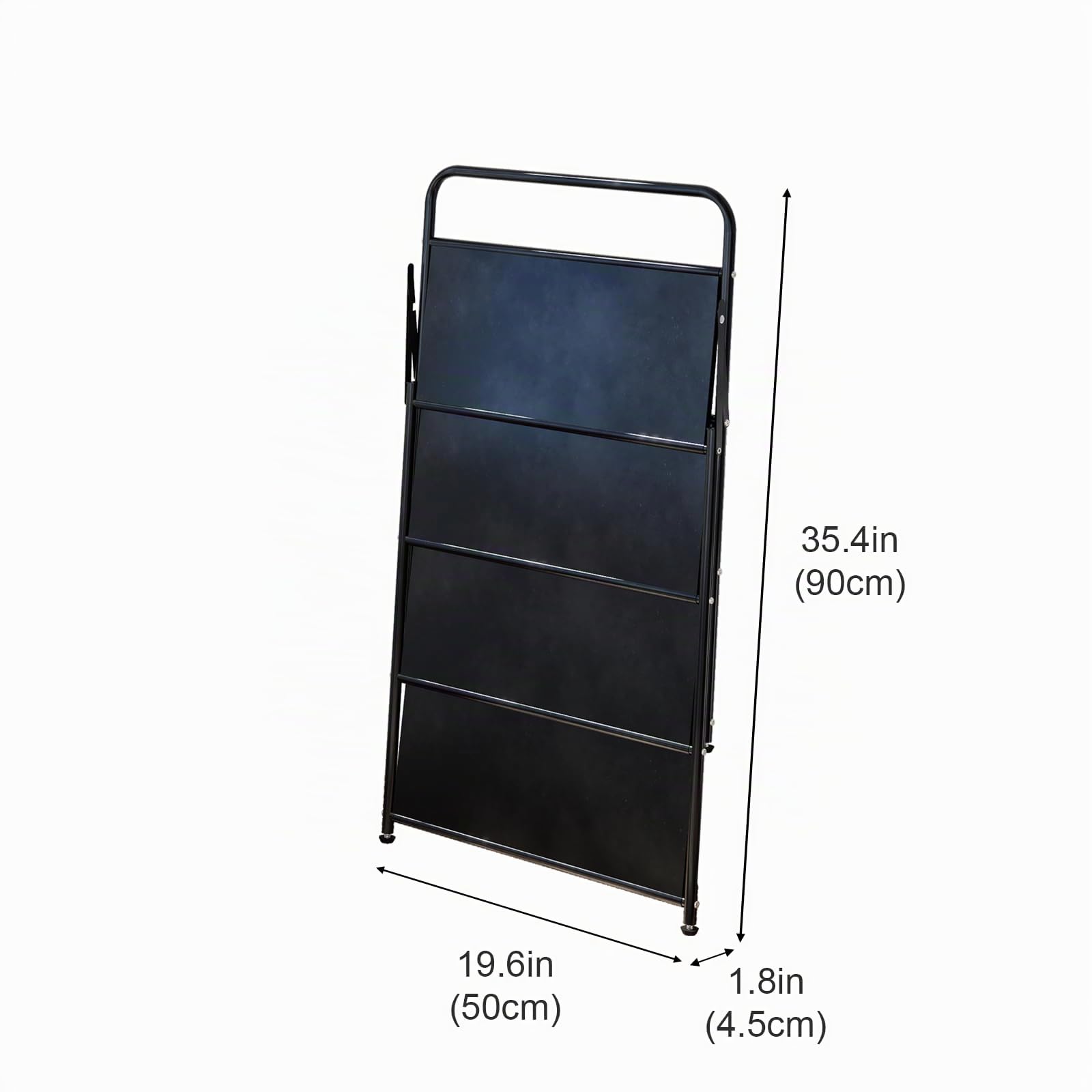 4-stufiges klappbares Metall-Schuhregal, ohne Montage