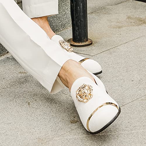 Image of Meijiana Men's Velvet Loafers - Fashion Casual Low-Heel Dress Shoes for Men with Rubber Sole & Metal Buckle - Perfect Business & Formal Attire, Stylish Mens Shoes