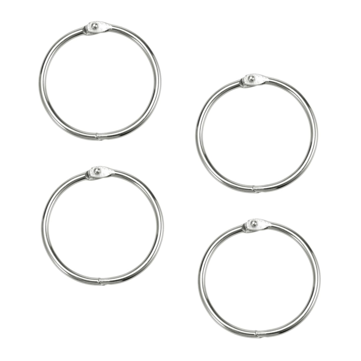 Anelli per Raccoglitore in Metallo Argento 100 Pezzi | Anelli Libro 38x45x3, 0mm, per Memo e Organizzazione Carta Foto, Formato Compatto