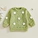 Amnnchya Kids Toddler Girl Clothes Cute Floral Little Girls Furry Sweatshirt Pullover Tops Baby Warm Fall Winter Outfits (Green, 1-2 Years)