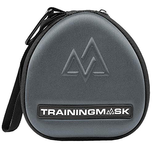 Training Mask Hard Carry Case with Quick Zip Pouch - Internal Soft Webbing for Any Workout Mask, Cardio (Grey)
