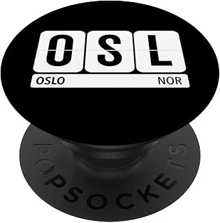 OSL Oslo Gardermoen Norway Travel Souvenir Black Text PopSockets Swappable PopGrip