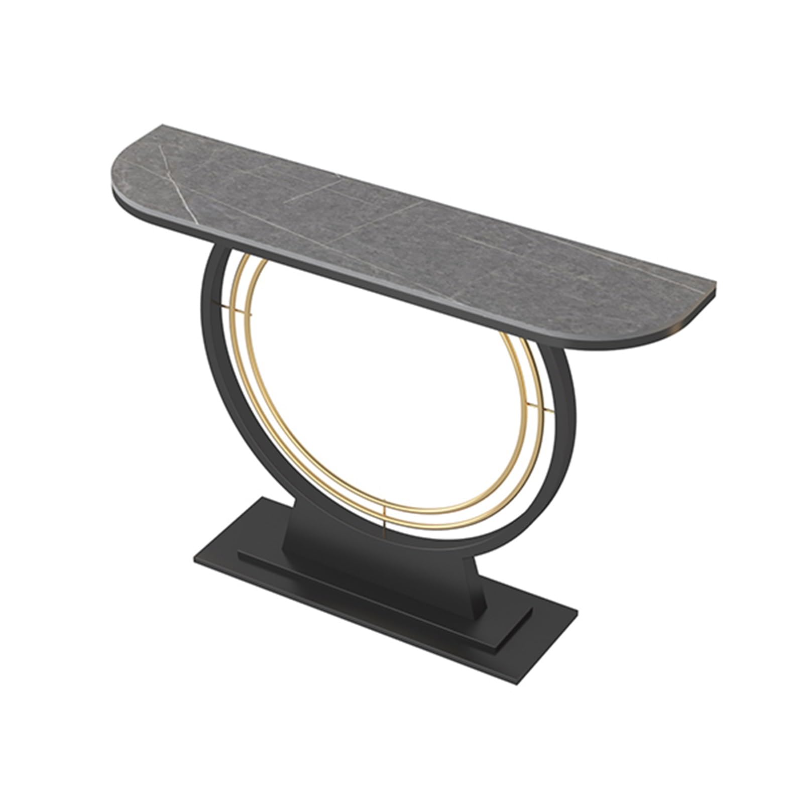 HARELA Console Table for Entryway, Marble Narrow Sofa Table, Accent Tables, Rustic Accent Tables with Storage Shelves, for Entrance, Hallway, Living Room(Grey,80cm/31.5in)