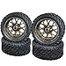 14 Inch Matte Bronze Fusion Golf Cart Wheels & Tires Set of 4, 23x10-14 All Terrain Tires Use, DOT Certified Golf Cart Wheels Compatible with EZGO, Club Car, YMH, 5 or 6