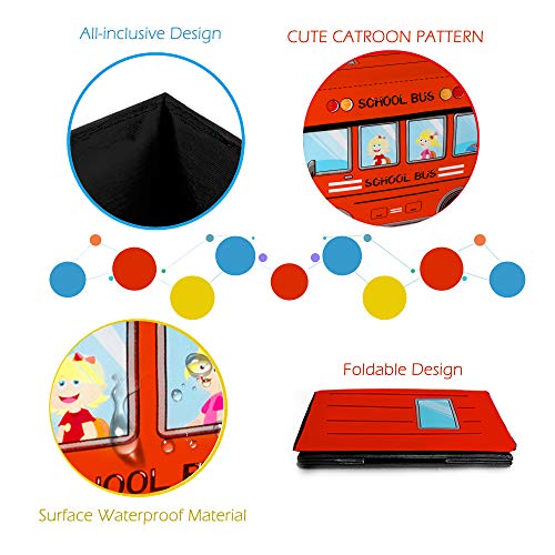 Kids Toy Chest,Toy Chest, Collapsible Storage Cubes Organizer With Handles, Kids Toy Bin With Lids, School Bus Pattern Toy Storage Organizer For Boys, Girls, Playroom, Closet, Living Room, 3 Packs #TOP3