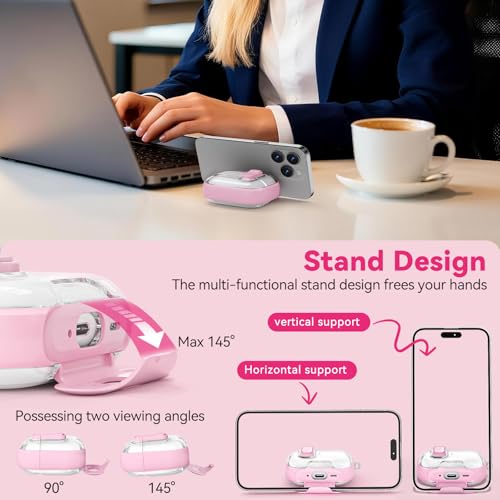 for AirPods Pro 3 Case 2025, with Keychain & Cleaner Kit, Soft TPU Cover for AirPods 3rd Generation Case with Safety Lock & Phone Stand, iPod Pro 3 Case Clear Cute Funny for Women Girls - Pink by Ekoonpft - Image 5