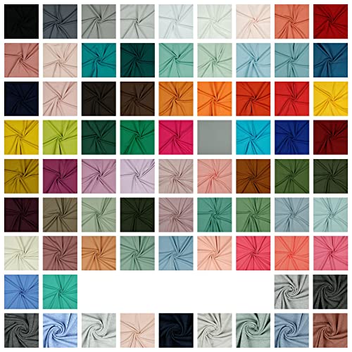 VmG-Store Tissu jersey uni au mètre - 75 couleurs - À coudre - Jersey de coton - Tissu pour enfant - 150 cm de large (019 I bleu marine)