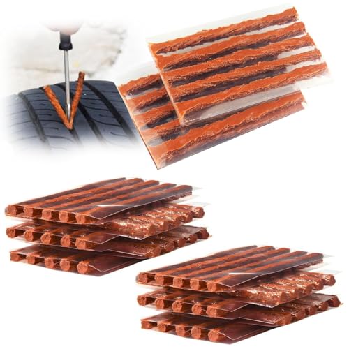 KIRZAX 50 piezas tira de reparación de neumáticos,mechas pinchazos coche,reparación de neumáticos sin cámara,tapón de goma de reparación de neumáticos,tira de neumáticos de repara