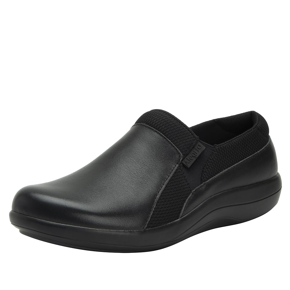 Alegria Women's Duette Jet Black Professional Slip On All-Day Comfort Shoes 9 Wide Width US