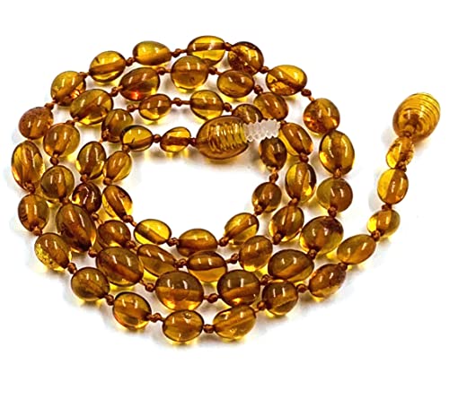 Amber Jewelry Shop Baltische Bernsteinkette für Erwachsene – Natürliche Bernsteinperlen – Bernsteinschmuck 45–46 cm (Braun)