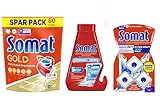 Somat Gold Spülmaschinen-SET Spülmaschinen Tabs, 80 Tabs + Maschinenreiniger Tabs, Maxipack, 3 Stück + Intensiv-Maschinenreiniger, 250 ml