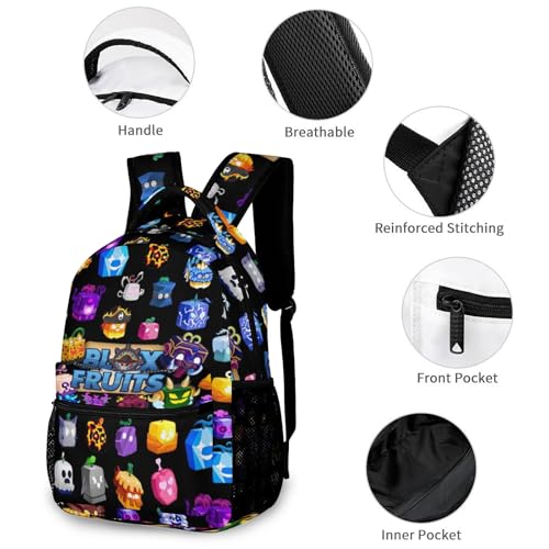 Generic Game Box Backpack Fruits Games Bookbag With Multiple Pockets Casual Fruits Laptop Backpack for Travel Picnic Outdoor4