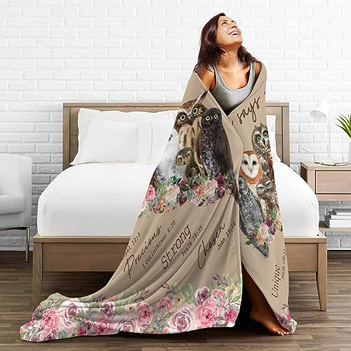 Owl Gifts for Girls Women - Ultra Soft Cozy Fleece Throw Blanket, Fuzzy Plush Bedding for Bed Kids Adults 40"X50" by Beynepe - Used condition - Image 6